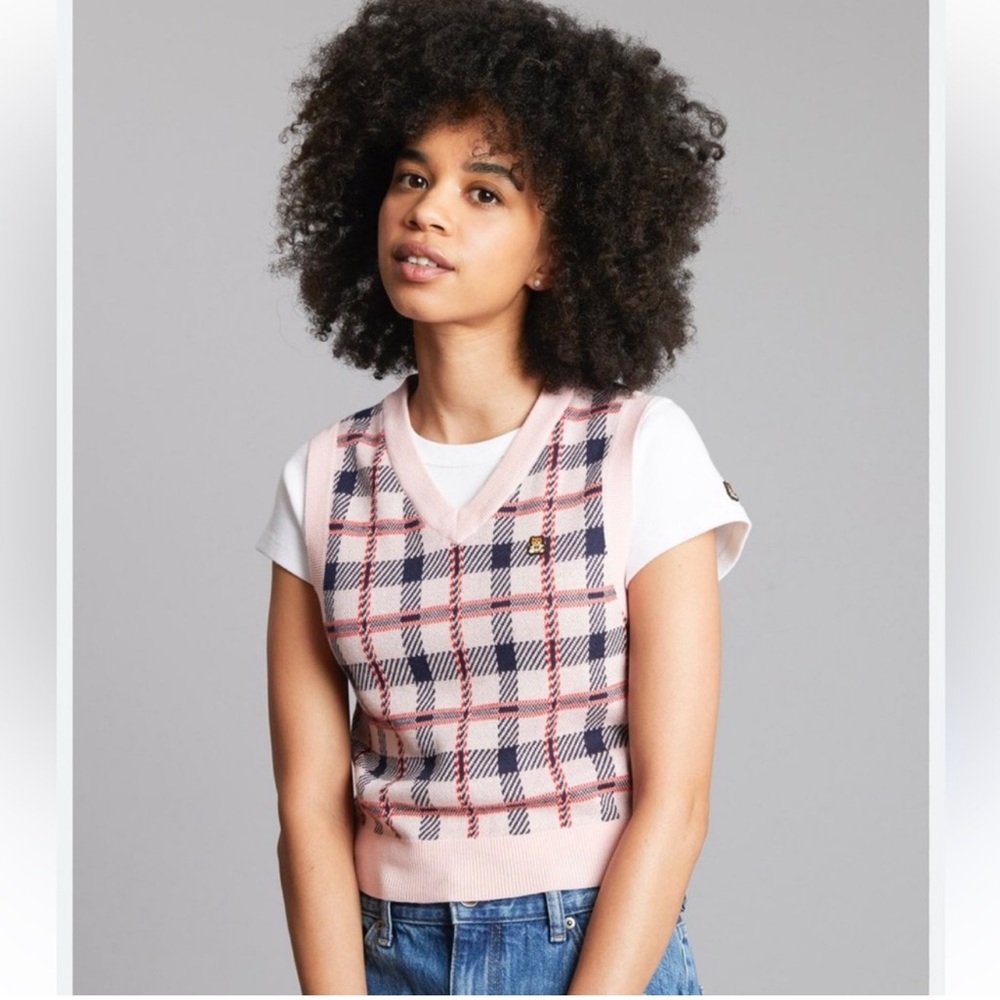 2021 TEDDY FRESH Pink Plaid Vest